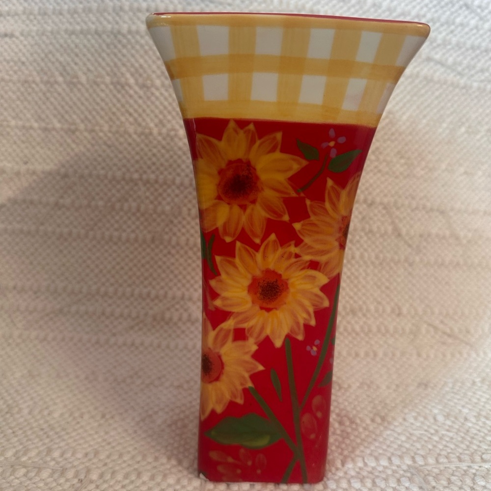 Sunflower Red and Yellow Vase